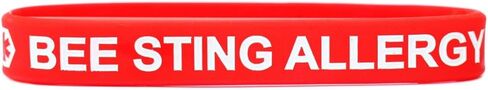 Bee Sting Allergy Medical Alert Wristband Bracelet in Red in Saudi Arabia