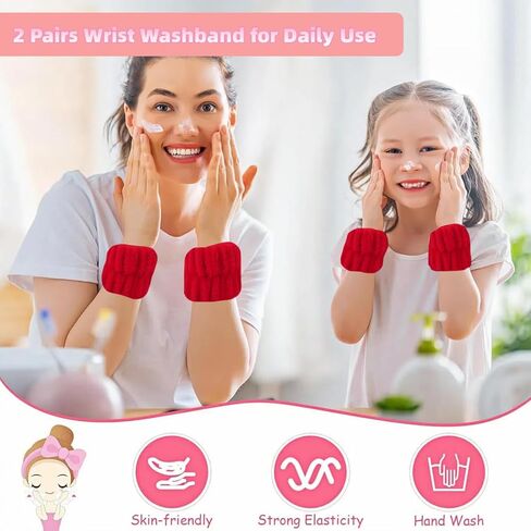 2 Pairs Wrist Washband for Women Washing Face, Wrist Spa Washband Absorbent Wristbands, Prevent Liquids from Spilling Down Your Arms in Saudi Arabia