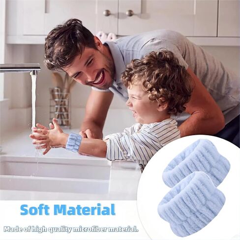 2 Pairs Wrist Washband for Women Washing Face, Wrist Spa Washband Absorbent Wristbands, Prevent Liquids from Spilling Down Your Arms in Saudi Arabia