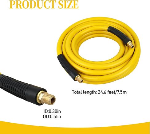 DXCM012-0205 3/8"x50 Rubber Hose Yellow for DEWALT Air Compressor in Saudi Arabia