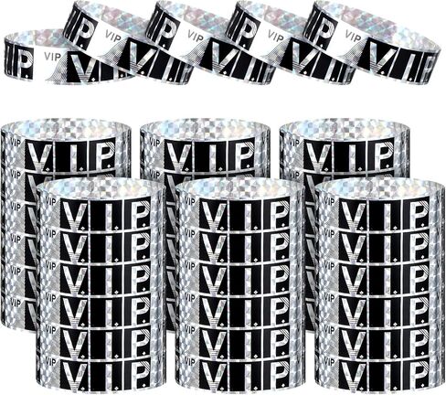 200 PCS معصم VIP للحدث ، معصم VIP المقاوم للماء ، أساور الورق الليزر للحفلات ، الحفلات الموسيقية ، المهرجانات ، الإغلاق اللاصقة (الذهب) in Kuwait