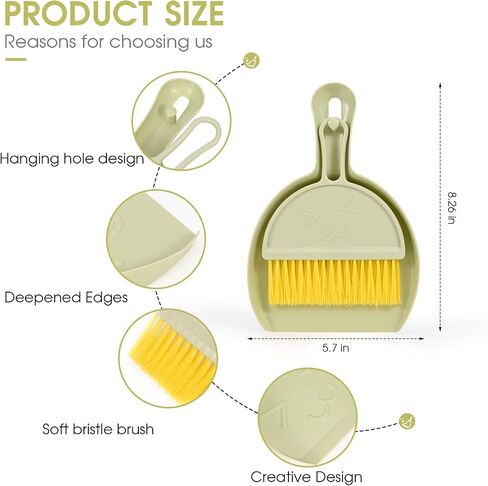 مجموعة صغيرة ومجموعة Dustpan ، Mini Compact Portable ، للمنزل والأرائك وأسطح المطبخ ورفوف التخزين ومكاتب المكاتب والحمامات ومناطق الحيوانات الأليفة (الوردي) in Kuwait
