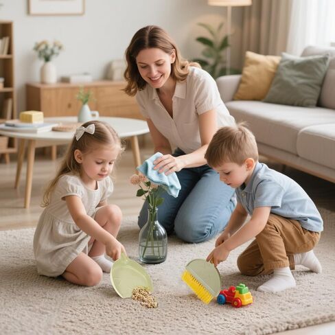 مجموعة صغيرة ومجموعة Dustpan ، Mini Compact Portable ، للمنزل والأرائك وأسطح المطبخ ورفوف التخزين ومكاتب المكاتب والحمامات ومناطق الحيوانات الأليفة (الوردي) in Kuwait