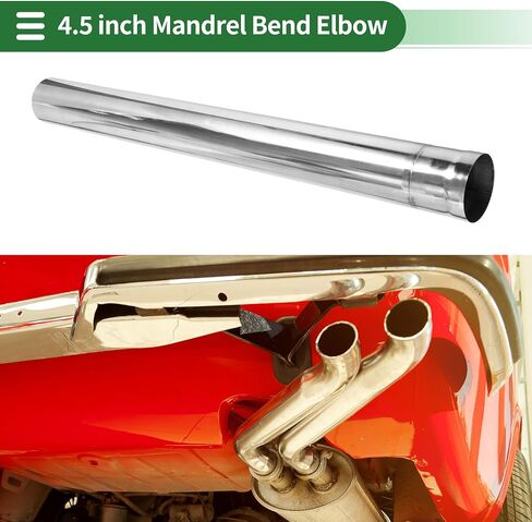 Motoforti 2.75" OD Straight Tubing Mandrel Exhaust Tube Pipe 45" Length T304 Stainless Steel Universal Fit Piping Silver Tone in Saudi Arabia