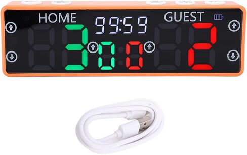 Electronic Scoreboard, 0-99 Score Range 0-9 Game Points, LED Display Digital Scoreboard with Buzzer, Battery Powered Basketball Scoreboard, Score Keeper for Chess, Table Tennis in Saudi Arabia