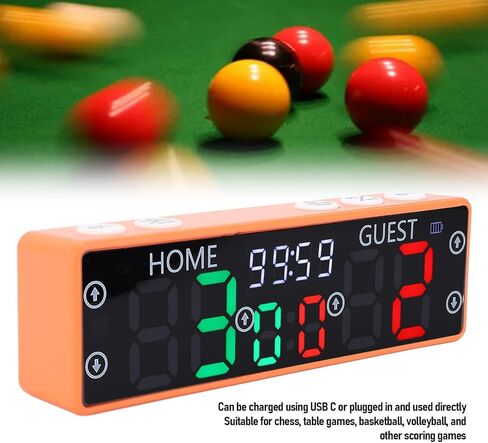 Electronic Scoreboard, 0-99 Score Range 0-9 Game Points, LED Display Digital Scoreboard with Buzzer, Battery Powered Basketball Scoreboard, Score Keeper for Chess, Table Tennis in Saudi Arabia