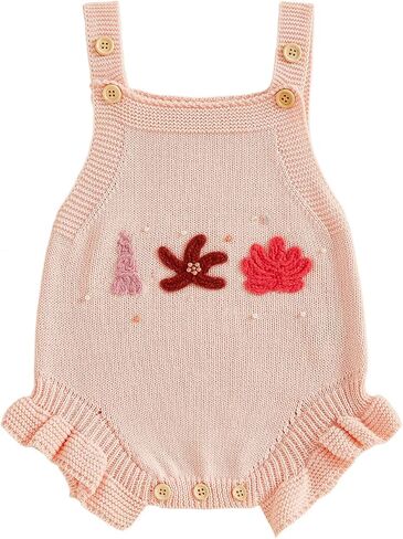 FYBITBO Baby Sweater Knit Romper Newborn Girl Strawberry Sweaters Onesie Overalls Fall Winter Clothes Knitted Outfit in Saudi Arabia