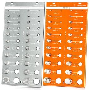 44 NUT و BOLT THEWST CHECKER قياسي ومقياس ، ومقياس الترباس ومقياس الخيط مع 22 متري و 22 ، مكتشف حجم الترباس ، مقياس الترباس قابل للتجربة على الجدار in Kuwait