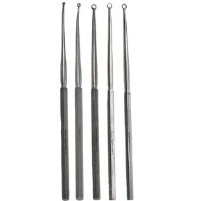 Ear Buck Curette Set of 5 Pieces - Ear Wax Removal Pick, Blunt, Curved with Loop Tips - German Stainless Steel in Saudi Arabia