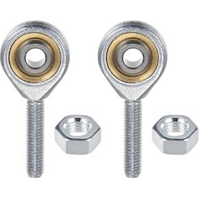 2-Pack POSA6 Rod End Bearing, 3/8 Inch Bore 3/8-24 Right Thread Self-Lubricating Male Thread Steel Joint Rod Ends W Jam Nuts for Forging Machine Tools in Kuwait