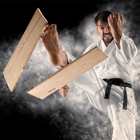 Patikil Wood Breaking Board بسمك 6 مم ، و 10 حزمة من لوحات الفنون القتالية الكاراتية ملحقات تدريب على لوحة الركل الخشبية للبالغين تايكواندو لكاراتي ممارسة الأداء in Saudi Arabia