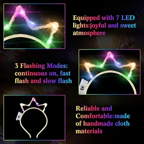 Willbond 40 PCS Light Up Crown LED LED Glow Crown Crown Trave Light Up Hoop LED Hoop in Kuwait