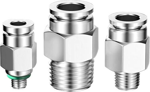 Pneumatic 304 من الفولاذ المقاوم للصدأ ذكر مستقيم 10 مم أنبوب OD x 1/2 بوصة NPT. in Kuwait