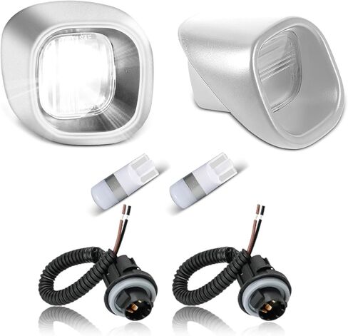 مجموعة مصابيح لوحة ترخيص LED متوافقة مع 2014-2023 Chevy Silverado GMC Sierra 1500 2500HD 3500HD Colorado Canyon ، عدسة غطاء ضوء لوحة الترخيص مع مصابيح LED بيضاء 6000K ، حزمة 2 in Kuwait