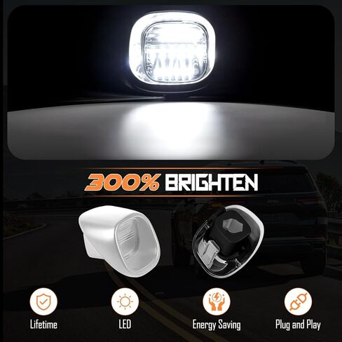 مجموعة مصابيح لوحة ترخيص LED متوافقة مع 2014-2023 Chevy Silverado GMC Sierra 1500 2500HD 3500HD Colorado Canyon ، عدسة غطاء ضوء لوحة الترخيص مع مصابيح LED بيضاء 6000K ، حزمة 2 in Kuwait