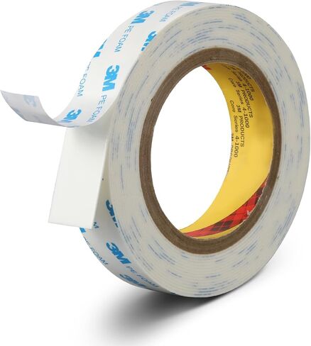 Heavy Duty PE Foam Double Sided Tape | Strong Adhesive Tape | Vibration Resistant | for Indoor/Outdoor Paint Wall Picture Hanging Poster | Free Damage Mounting (0.98 in/25 mm x 16.5 ft) in Kuwait