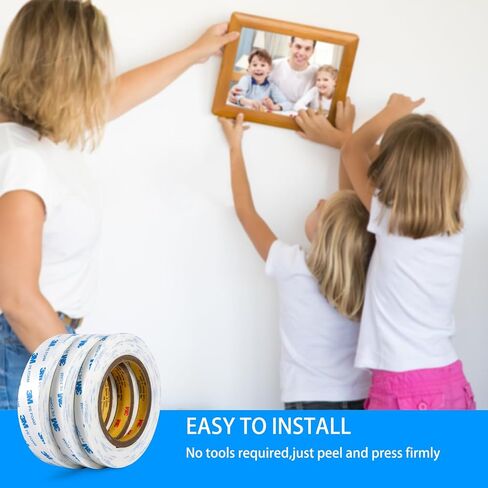 Heavy Duty PE Foam Double Sided Tape | Strong Adhesive Tape | Vibration Resistant | for Indoor/Outdoor Paint Wall Picture Hanging Poster | Free Damage Mounting (0.98 in/25 mm x 16.5 ft) in Kuwait