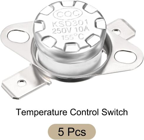 Rebower KSD301 Thermostat 130C NC Temperature Thermal Control Switch, [for Microwave Oven Refrigerators] - Normally Closed/Ceramics/5pcs in Kuwait