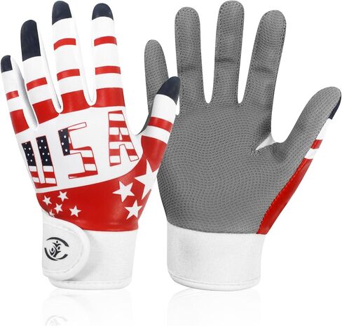 Youth Baseball USA Flag Glove American Flag Batting Gloves Comfortable Fit Breathable Durable Lightweight Design Junior Training Batting in Kuwait
