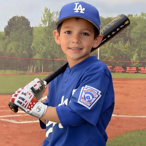 Youth Baseball USA Flag Glove American Flag Batting Gloves Comfortable Fit Breathable Durable Lightweight Design Junior Training Batting in Kuwait