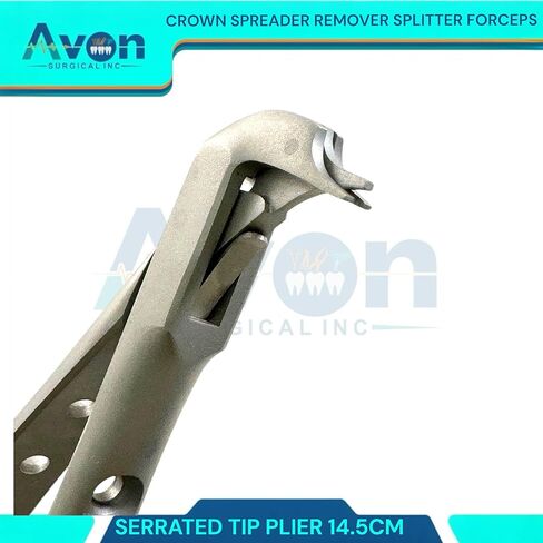 1 Piece - 14.5cm Crown Splitting and Spreading Pliers with Serrated Tips & Perforated Handle with Gold Tip Ends | Autoclave-Safe German Stainless Steel Dental Instruments in Kuwait