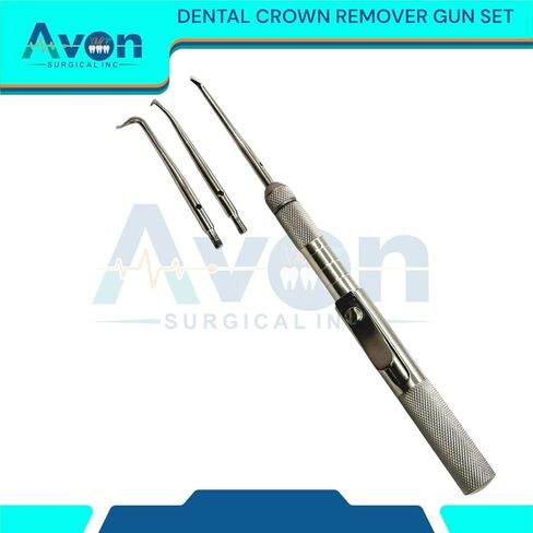 أداة الأسلحة Remover Tooth Crown مع نصائح المرفقات - شبه آلية - مجموعة 4pcs - أدوات طب الأسنان من الفولاذ المقاوم للصدأ in Saudi Arabia
