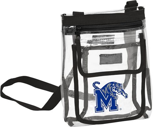 Brands Logo Gameday Clear Crossbody حقيبة - معتمدة من الملعب ، حزام قابل للتعديل ، جيب السوستة الأمامية in Kuwait