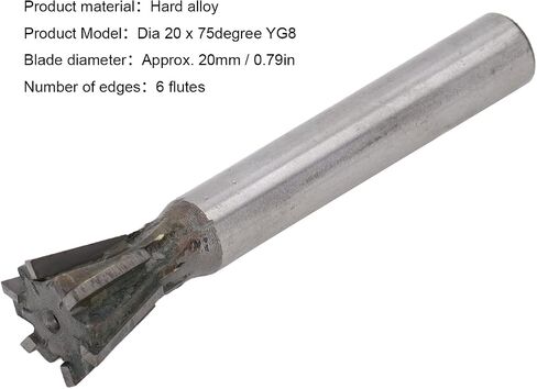 Aramox General Straight Shank Alloy Dovetail Milling Cutter with 6 Flutes Cutting Tool for Mold Steel, Tool Steel in Saudi Arabia