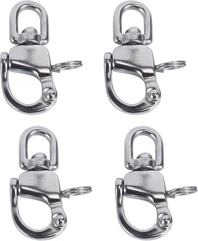 صنعت Amarine 4 حزمة Swivel Eye Snap Shackle release relect الكفالة تزوير القارب الشراعي من الفولاذ المقاوم للصدأ للمراكب الشراعية spinnaker halyard CD309012 (3-1/2 ") (4) in Saudi Arabia