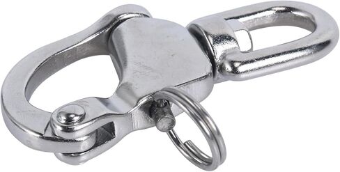 صنعت Amarine 4 حزمة Swivel Eye Snap Shackle release relect الكفالة تزوير القارب الشراعي من الفولاذ المقاوم للصدأ للمراكب الشراعية spinnaker halyard CD309012 (3-1/2 ") (4) in Saudi Arabia
