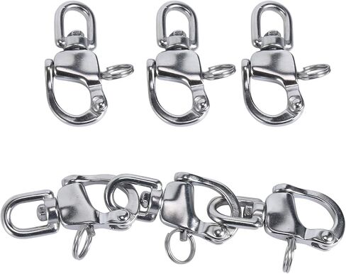 صنعت Amarine 4 حزمة Swivel Eye Snap Shackle release relect الكفالة تزوير القارب الشراعي من الفولاذ المقاوم للصدأ للمراكب الشراعية spinnaker halyard CD309012 (3-1/2 ") (4) in Saudi Arabia
