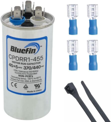 AC مكثف 40/5 MFD 370/440V KIT | جولة مزدوجة تشغيل لمكيف الهواء HVAC | يستبدل CBB65B 97F9849 C4405R E229850 P291-4054RS 12786 | 40+5 UF Motor تشغيل للمكثف والمروحة in Kuwait