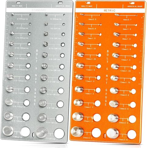 44 NUT و BOLT THEWST CHECKER قياسي ومقياس ، ومقياس الترباس ومقياس الخيط مع 22 متري و 22 ، مكتشف حجم الترباس ، مقياس الترباس قابل للتجربة على الجدار in Saudi Arabia