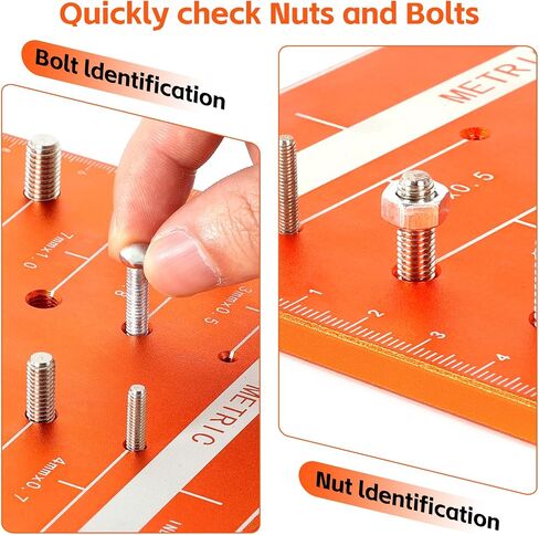 44 NUT و BOLT THEWST CHECKER قياسي ومقياس ، ومقياس الترباس ومقياس الخيط مع 22 متري و 22 ، مكتشف حجم الترباس ، مقياس الترباس قابل للتجربة على الجدار in Saudi Arabia