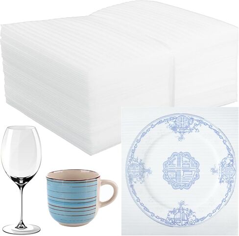 100PCS Cushion Foam Pouches 12"X14", Packing Foam for Extra Protection Fragile Items, Double-Walled Cushioning Foam for Moving, Shipping and Storage(300x350x0.5MM) in Kuwait