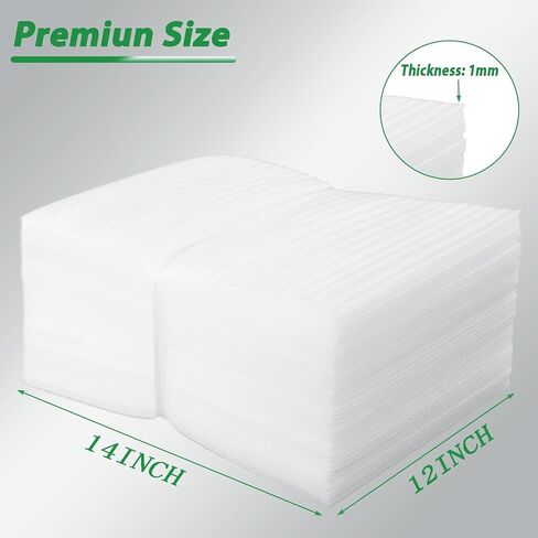100PCS Cushion Foam Pouches 12"X14", Packing Foam for Extra Protection Fragile Items, Double-Walled Cushioning Foam for Moving, Shipping and Storage(300x350x0.5MM) in Kuwait