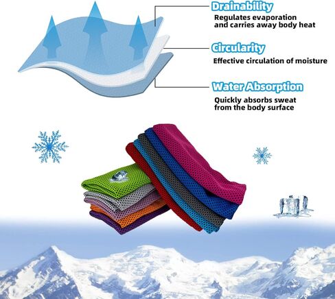 Cooling Towels, Soft Breathable Sweat Ice Towel for Sports, Yoga, Gym, Golf, Camping, Running, Fitness, Workout & More Activities in Kuwait