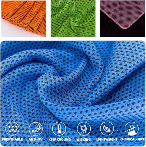 Cooling Towels, Soft Breathable Sweat Ice Towel for Sports, Yoga, Gym, Golf, Camping, Running, Fitness, Workout & More Activities in Kuwait