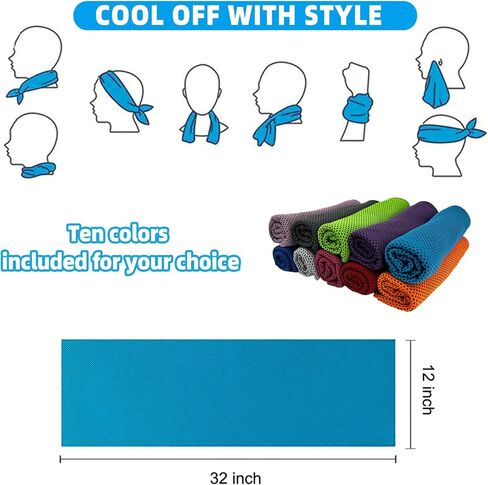 Cooling Towels, Soft Breathable Sweat Ice Towel for Sports, Yoga, Gym, Golf, Camping, Running, Fitness, Workout & More Activities in Kuwait