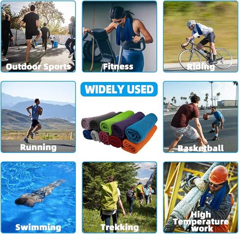 Cooling Towels, Soft Breathable Sweat Ice Towel for Sports, Yoga, Gym, Golf, Camping, Running, Fitness, Workout & More Activities in Kuwait