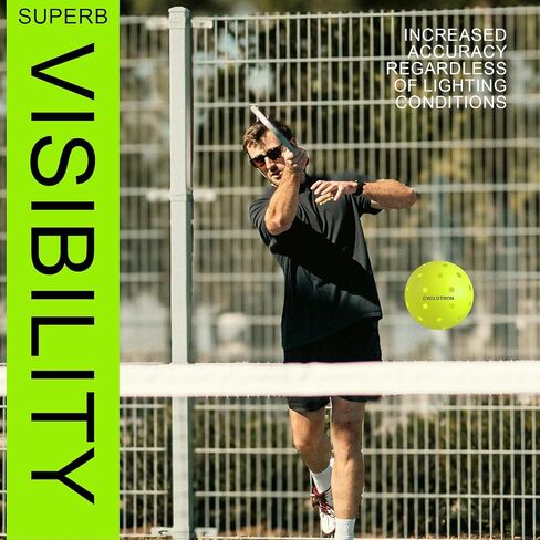 cyclotron P-40 Outdoor Pickleball Balls – USAPA Approved Pickleballs, 40-Hole Precision Design, High Visibility, Durable Seamless HDPE Construction, 3/6 Pack in Saudi Arabia