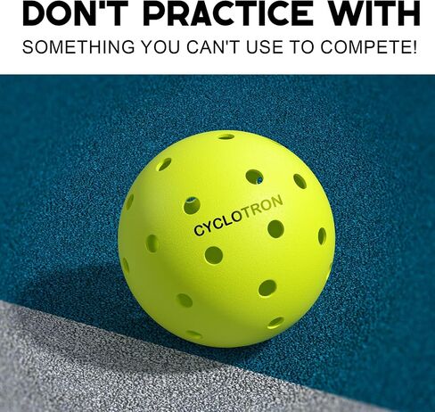 cyclotron P-40 Outdoor Pickleball Balls – USAPA Approved Pickleballs, 40-Hole Precision Design, High Visibility, Durable Seamless HDPE Construction, 3/6 Pack in Saudi Arabia