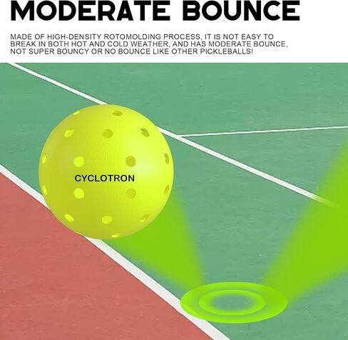 cyclotron P-40 Outdoor Pickleball Balls – USAPA Approved Pickleballs, 40-Hole Precision Design, High Visibility, Durable Seamless HDPE Construction, 3/6 Pack in Saudi Arabia