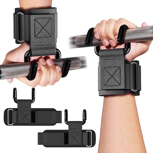GPANDAG Weight Lifting Hooks for Men and Women(Pair), 330 LB Heavy Duty Gym Lifting Wrist Strap Hook for Deadlifts, Pull-Ups, Strength Training, 0.4inch Grip Weightlifting Hooks for Teen in Saudi Arabia