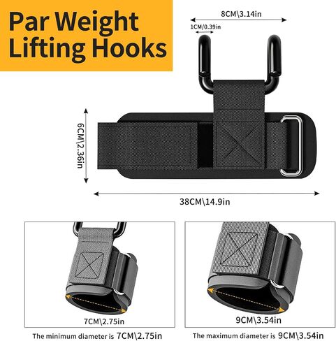 GPANDAG Weight Lifting Hooks for Men and Women(Pair), 330 LB Heavy Duty Gym Lifting Wrist Strap Hook for Deadlifts, Pull-Ups, Strength Training, 0.4inch Grip Weightlifting Hooks for Teen in Saudi Arabia