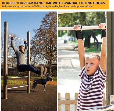 GPANDAG Weight Lifting Hooks for Men and Women(Pair), 330 LB Heavy Duty Gym Lifting Wrist Strap Hook for Deadlifts, Pull-Ups, Strength Training, 0.4inch Grip Weightlifting Hooks for Teen in Saudi Arabia