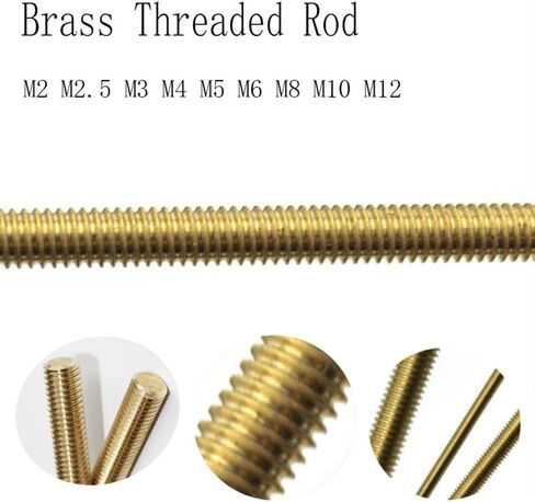 قضيب ملولب ، ترصيع معدني ، نحاس كامل M4 M5 M6 M12 Solid All Thread Stud Thread Rod ، طول 250 مم شريط النحاس الملولب 1pc (M5*250mm) in Kuwait