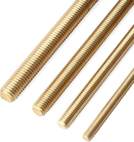 قضيب ملولب ، ترصيع معدني ، مسمار صامد 2pcs الكامل النحاس الصلبة جميع الأزرار قضيب قضيب الخيط ، M4 M5 بالكامل ، طول 40 مم 200 ملم قضيب النحاس (M5 × 90 ملم) in Kuwait