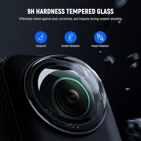 حماة العدسات Neewer X4 متوافقة مع كاميرا Action Insta360 X4 ، حزمة من 2 لـ Insta 360 x4 ، واقي من العدسات الزجاجية المقبولة قابلة للإزالة HD مع صلابة 10 ساعات ، مع تنظيف القماش والحالة ، LPC01 in Saudi Arabia