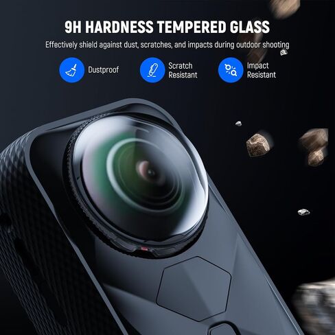 NEEWER X4 Lens Protectors Compatible with Insta360 X4 Action Camera, Pack of 2 for Insta 360 x4, Removable HD Tempered Glass Lens Protectors with 10H Hardness, with Cleaning Cloth & Case, LPC01 in Saudi Arabia